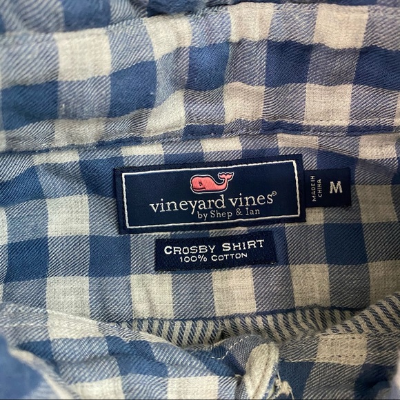 Vineyard Vines Crosby Blue Checker Print Button Up - Picture 2 of 3